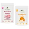 NEXVAIDA Orange Peel & Rose Petal Powder Combo | Natural & Pure Face Pack for Glowing Skin, Oil Control & Natural Brightening | (Pack of 2) Net Weight 200 Grams