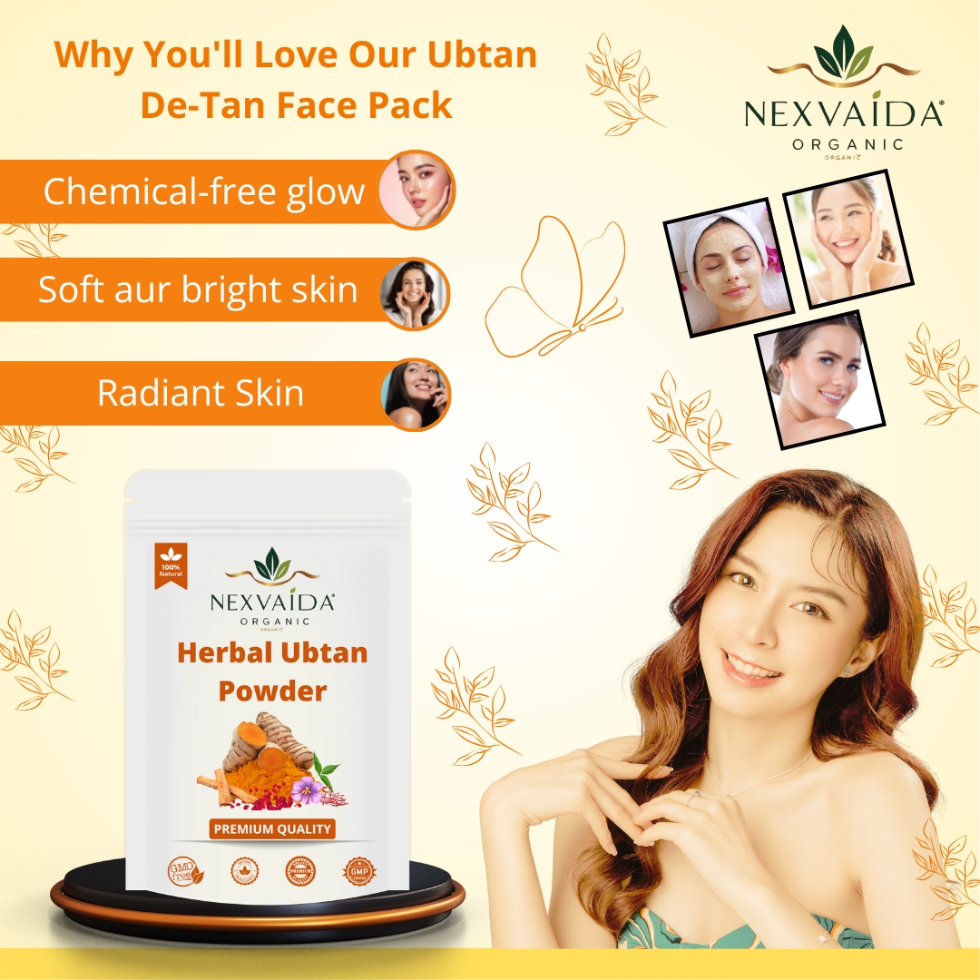 Nexvaida Herbal Ubtan Powder – Organic De-Tan & Glow Formula