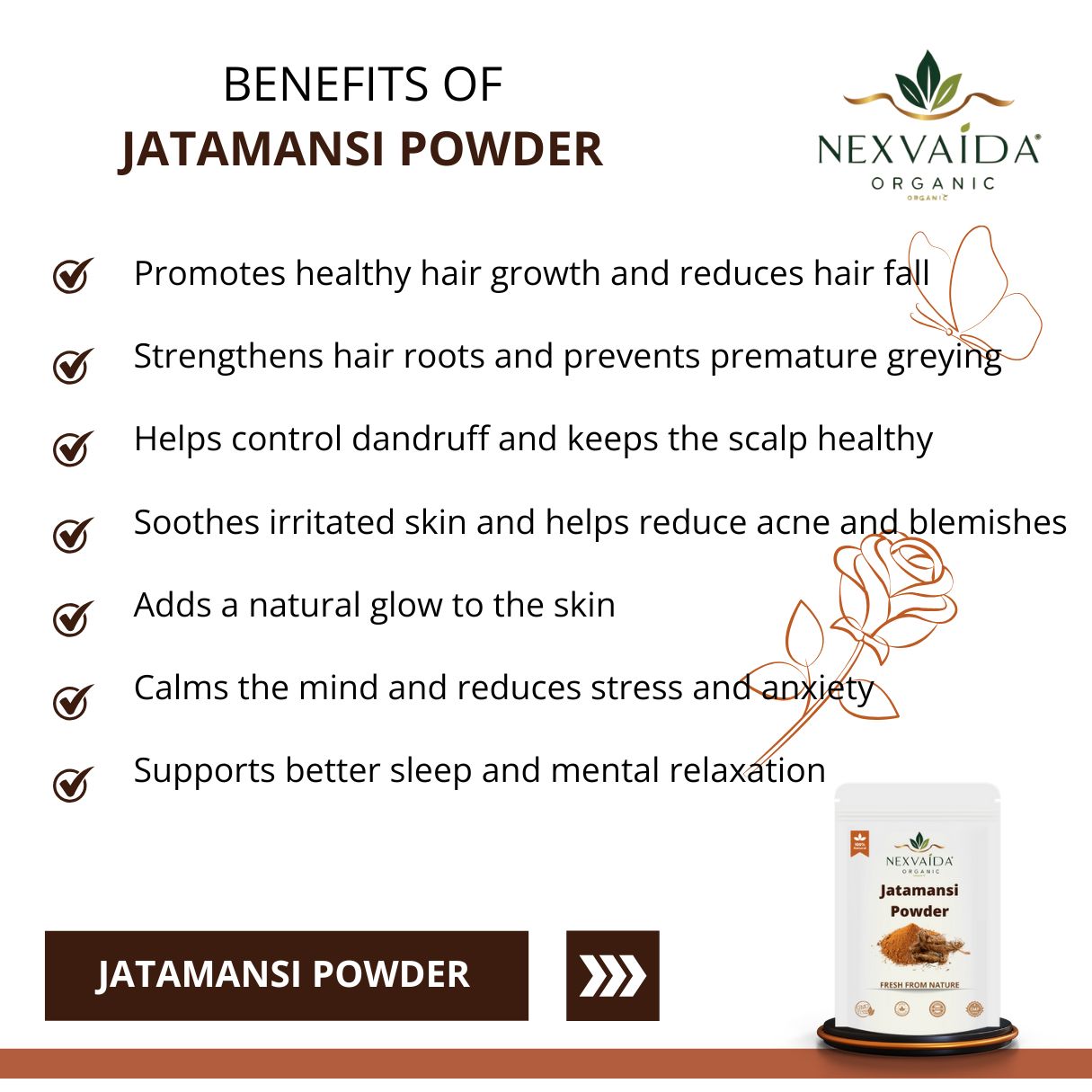Nexvaida Organic Jatamansi Powder - Image 2