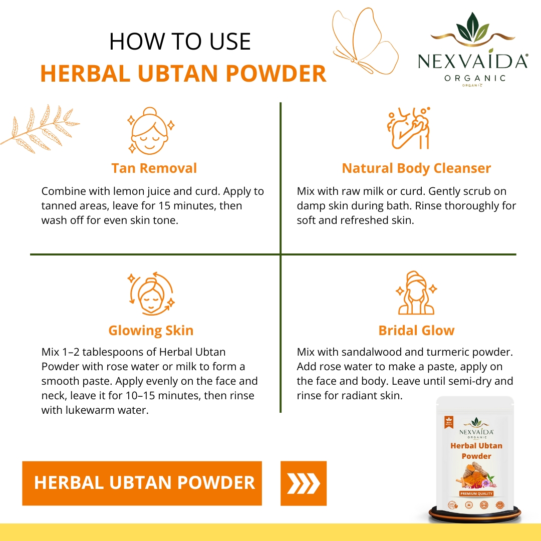 Nexvaida Herbal Ubtan Powder – Organic De-Tan & Glow Formula - Image 2