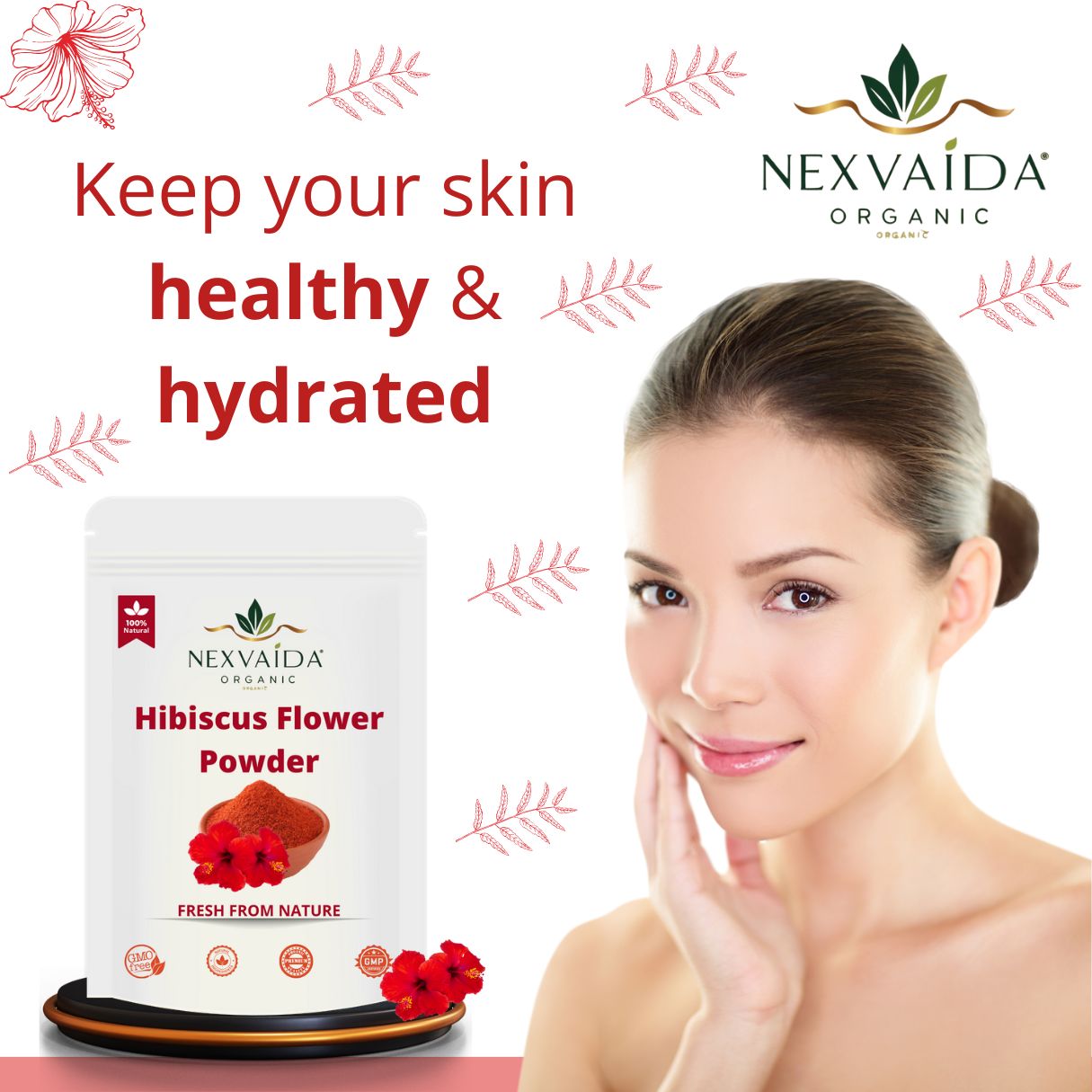 Nexvaida Organic Hibiscus Flower Powder