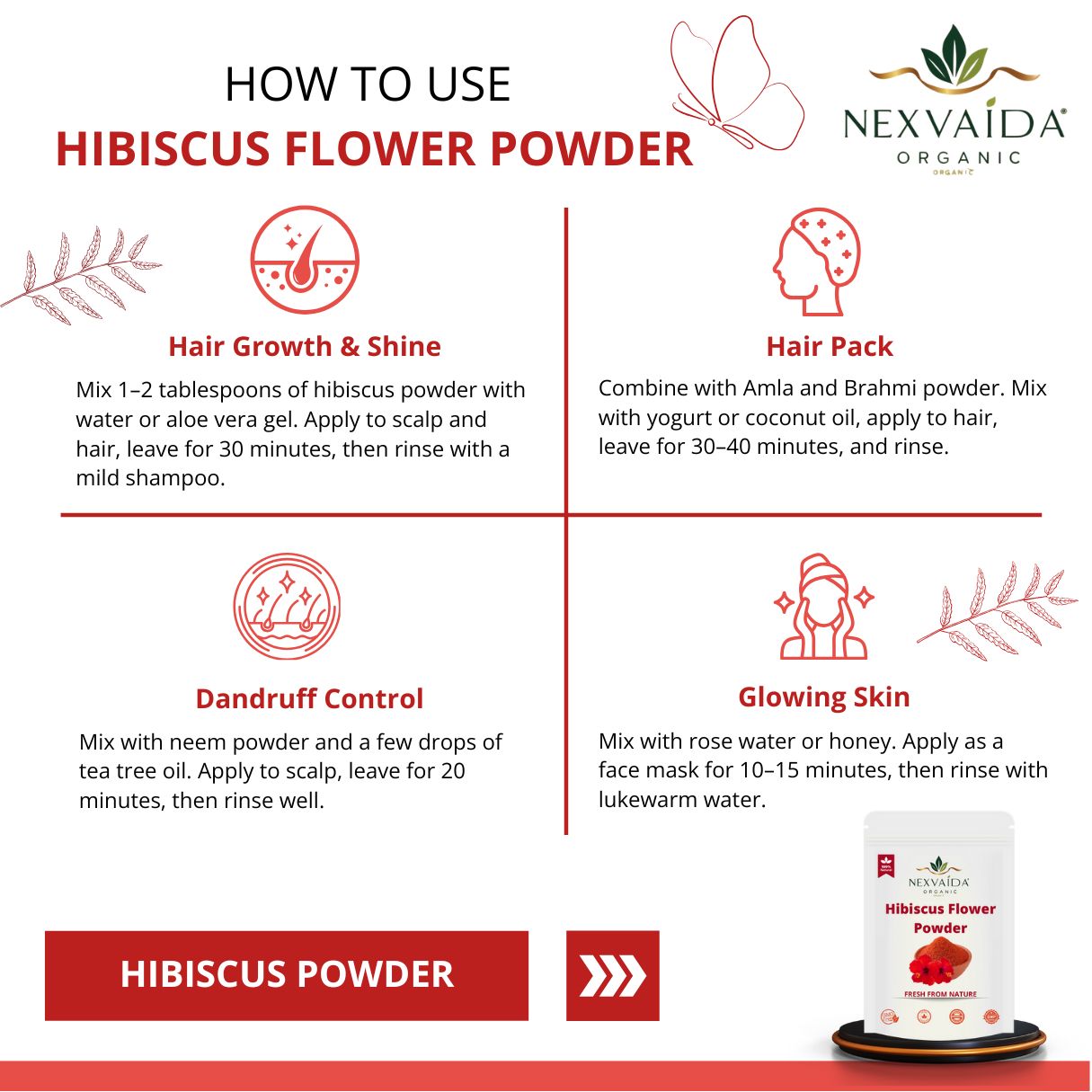 Nexvaida Organic Hibiscus Flower Powder - Image 3