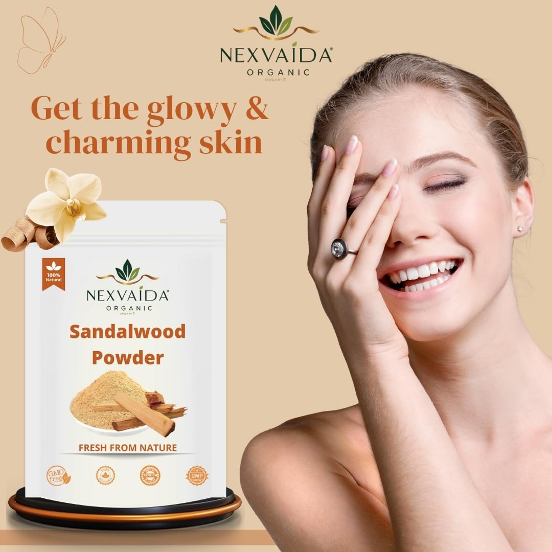 NEXVAIDA Kasturi Haldi & Sandalwood Powder Combo | for Glowing Skin & Face Care | (Pack of 2) Net Weight 200 Grams - Image 5