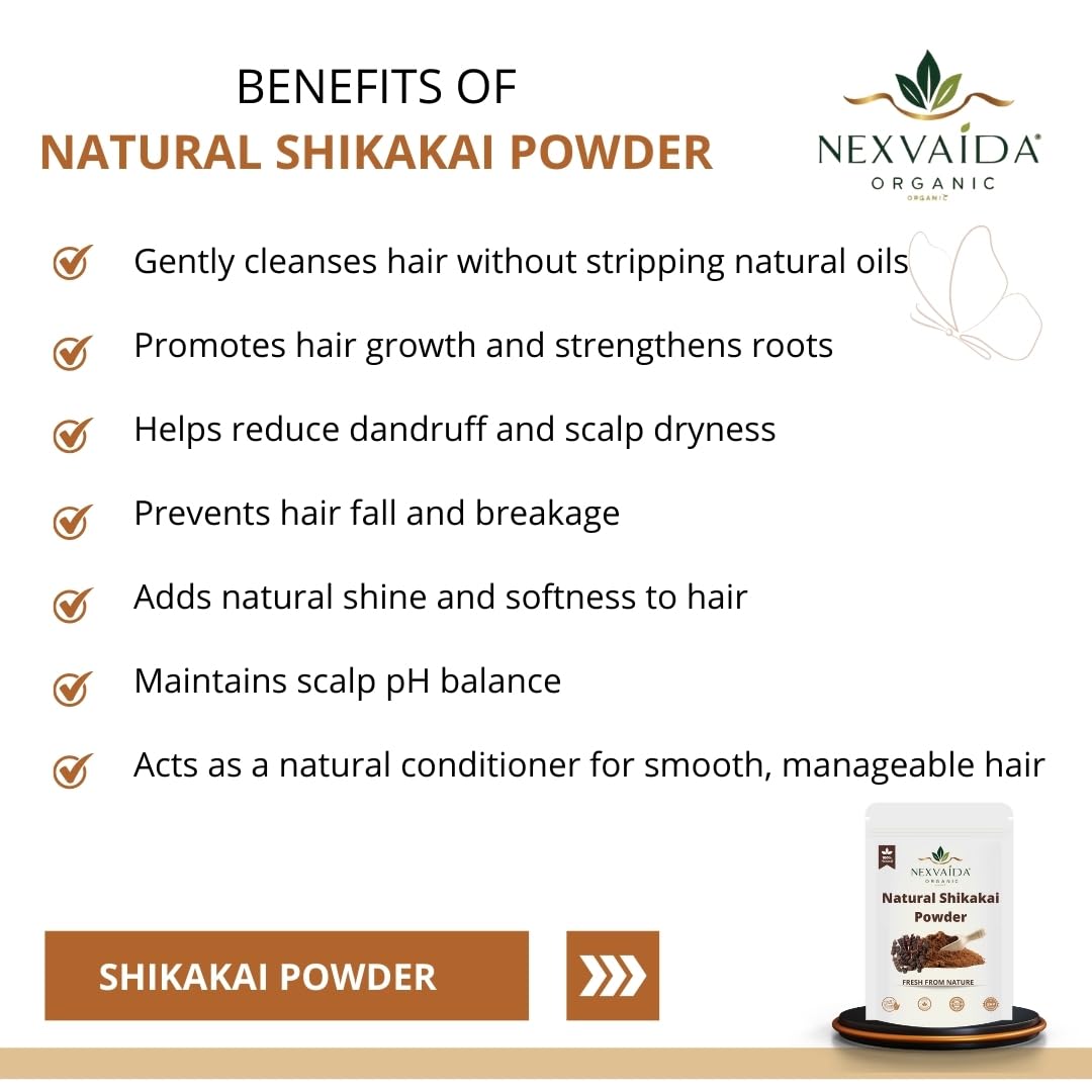 NEXVAIDA Amla, Reetha & Shikakai Powder Combo | Herbal Hair Care Trio for All Hair Types | Pack of 3 | Net Weight 450 Grams - Image 3