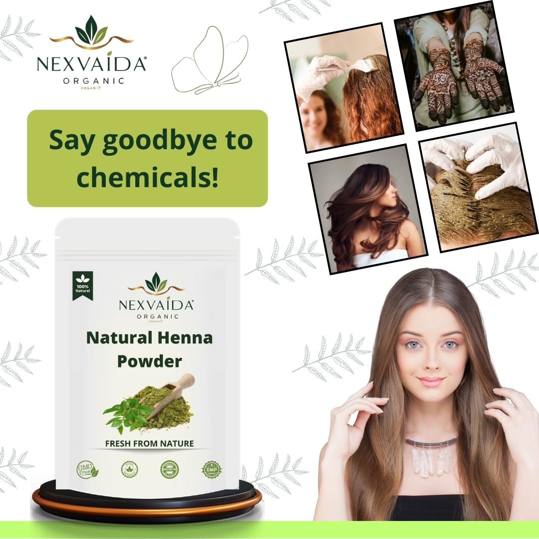 NEXVAIDA Hair Care Herbal Pack Amla, Henna, Shikakai, Indigo & Neem Powder | 100% Pure & Natural Hair Growth and Scalp Care Blend | Pack of 5 | Net Weight 250 Grams - Image 5